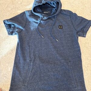 Under Armour Men's Short-Sleeve Hooded Pullover Shirt in Navy-Large